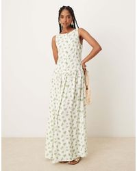 ASOS - Slash Neck Button Down Dropped Waist Maxi Dress - Lyst