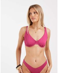 Hollister - Mix & Match Curvy Rib Bikini Top - Lyst