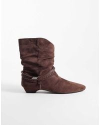 Public Desire - Peta Ruched Low Ankle Boots - Lyst