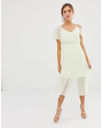 Coast Jenna - Schouderloze Midi-jurk - Geel