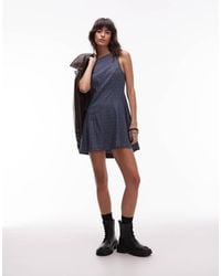 ASOS - Sleeveless Mini Dress With Box Pleats - Lyst