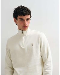 Polo Ralph Lauren - Icon Logo Estate Rib Quarter Zip Jumper - Lyst