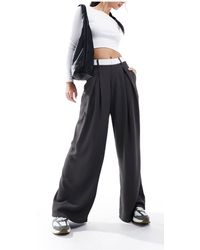 ASOS - Wide Leg Dad Trouser With Contrast Waistband - Lyst