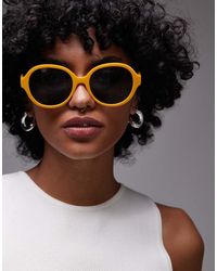 TOPSHOP - Corfu Large Round Sunglasses - Lyst