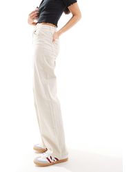 ONLY - Juicy - jeans a fondo ampio a vita alta color écru - Lyst