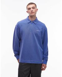Carhartt - Sweat en piqué à logo et demi-zip - Lyst