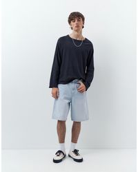 Pull&Bear - – baggy-bermudashorts aus denim - Lyst