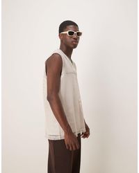 ASOS - – oversize-tanktop aus weitmaschigem netzstoff - Lyst