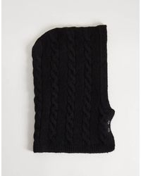 Threadbare - Maglia A Trecce Con Cappuccio Nera - Lyst