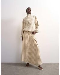 TOPSHOP - Denim Asymmetric Dropped Waist Maxi Skirt - Lyst