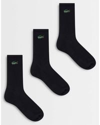 Lacoste - 3 Pack Croc Logo Unisex Long Cotton Socks - Lyst