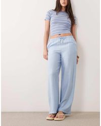 New Look - Crinkle Wide Leg Pants - Lyst