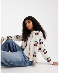 Miss Selfridge - Edge To Edge Cardigan With Cherries - Lyst