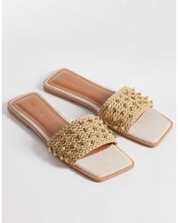 ASOS - Frida Flat Sandals With Coloured Beads-neutral - Lyst