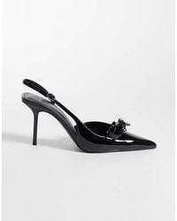 Mango - Bow Detail Heeled Slingback Court Shoe - Lyst