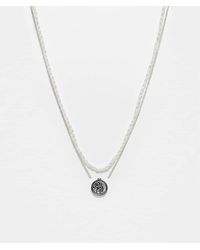 Reclaimed (vintage) - Collar Plateado De 2 Hileras Con Colgante Y Cadena De Perlas De - Lyst