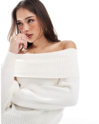 Stradivarius - – schulterfreies strickoberteil - Lyst
