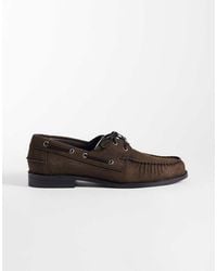 ASOS - Lace Up Boat Shoes With Ruching - Lyst