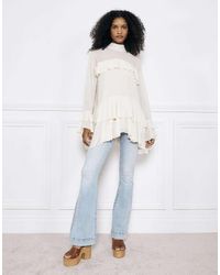 River Island - High Rise Tummy Hold Flare Jeans - Lyst