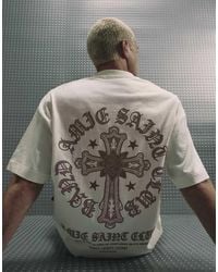 River Island - Cotton Ame Saint Cross T-Shirt - Lyst