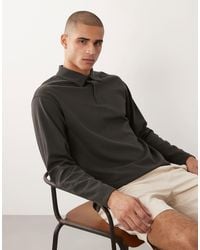 SELECTED - Waffle Long Sleeve Polo - Lyst