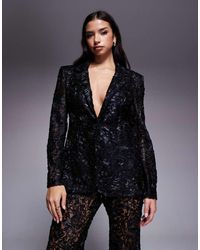 ASOS - Lace Tailored Blazer Co-ord - Lyst