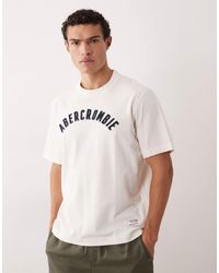 Abercrombie & Fitch - – t-shirt mit logo-aufnäher - Lyst