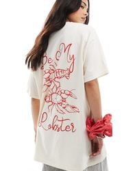 Miss Selfridge - Be My Lobster Oversized Tee - Lyst