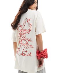 Miss Selfridge - – oversize-t-shirt mit "be my lobster"-print - Lyst