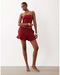 ASOS - Mix & Match Cotton Crinkle Ruffle Hem Shorts - Lyst