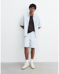 Pull&Bear - Standard Jacquard Denim Bermuda Shorts - Lyst