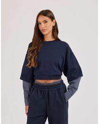 CERNUCCI - Cropped Oversized T-Shirt With Layered Shirt - Lyst