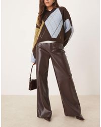 Mango - Lima Faux Leather Straight Trouser - Lyst