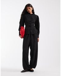 ASOS - Overhemd Co-Ord Met Mandarijnkraag, Getailleerde Taille - Lyst