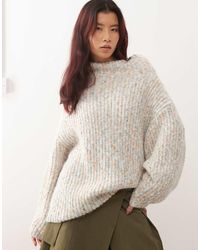 Monki - Chunky Knit Turtle Neck Jumper - Lyst