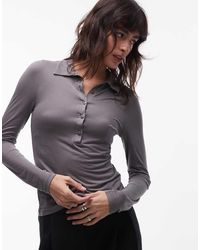 ASOS - Soft Semi Sheer Long Sleeve Polo Shirt - Lyst