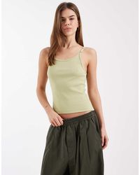 ASOS - Strap Detail Ribbed Scoop Neck Vest - Lyst