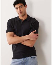 Mango - Knitted Button Down Short Sleeve Polo Shirt - Lyst