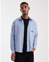 ASOS - Regular Fit Checked Shirt With Chest Embroidery - Lyst