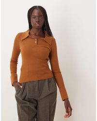 Mango - Polo Top With Flared Sleeves - Lyst