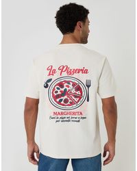 Threadbare - Relaxed Fit Pizzeria Peached Cotton T-Shirt - Lyst