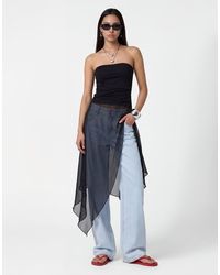 Noisy May - Bandeau Top With Asymm Chiffon Overlay - Lyst