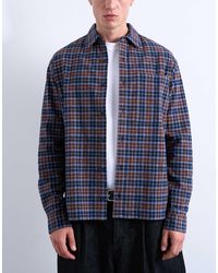 TOPMAN - Relaxed Fit Flannel Check Shirt - Lyst