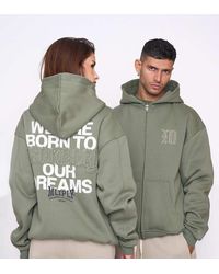 Multiply Apparel - Sudadera Verde Trébol Extragrande Con Capucha Y Cremallera Defense De - Lyst
