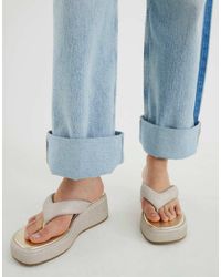River Island - Toe Thong Wedge Sandals - Lyst