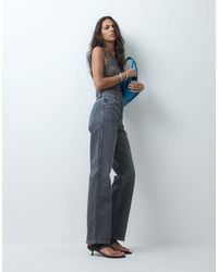 ASOS - Vaqueros Grises Elásticos De Pernera Recta Cómoda De - Lyst