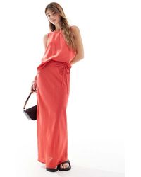 ASOS - Linen Blend Bias Midi Skirt - Lyst