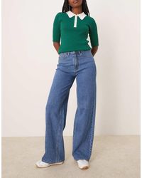 Vila - Freya High Waist Wide Leg Jean - Lyst