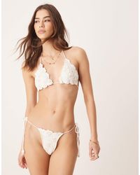 For Love & Lemons - Floral Crochet String Bikini Top - Lyst