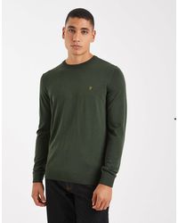 Farah - Mullen - pull en laine mérinos - foncé - Lyst